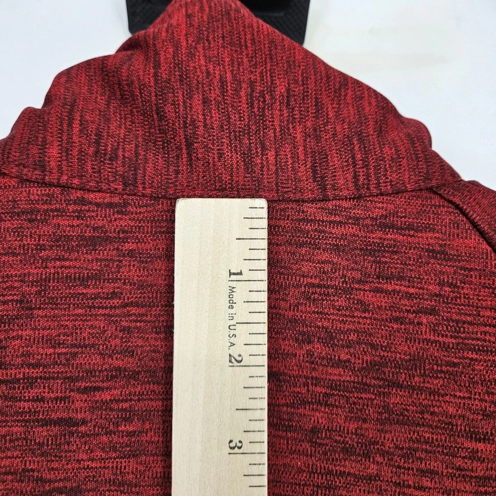 YoungLA Full Zip Jacket Mens Large Red Space Dye Athletic Gym Mock Neck Logo